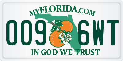 FL license plate 0096WT