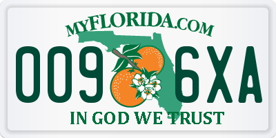 FL license plate 0096XA