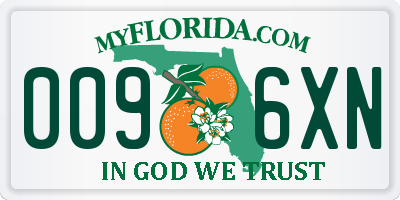 FL license plate 0096XN