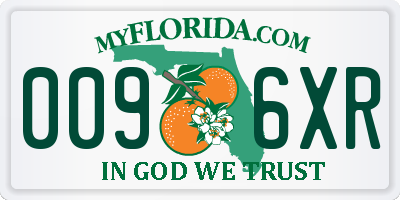 FL license plate 0096XR