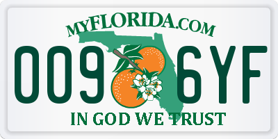 FL license plate 0096YF