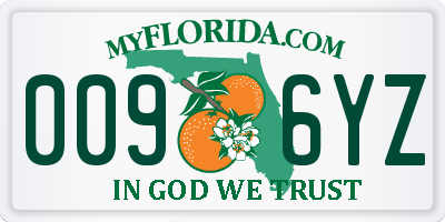 FL license plate 0096YZ
