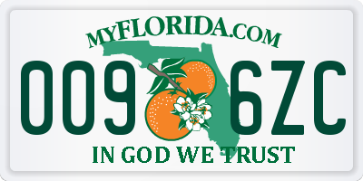 FL license plate 0096ZC