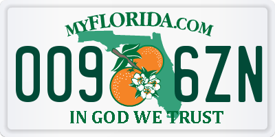 FL license plate 0096ZN