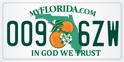 FL license plate 0096ZW
