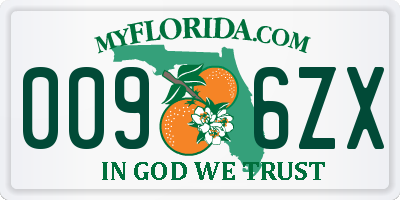 FL license plate 0096ZX