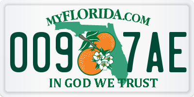 FL license plate 0097AE