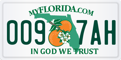 FL license plate 0097AH