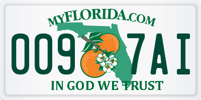 FL license plate 0097AI