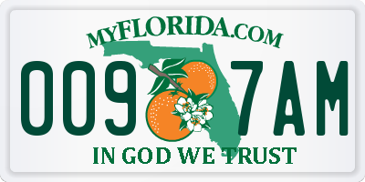 FL license plate 0097AM