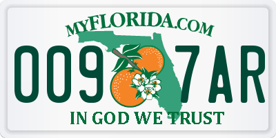FL license plate 0097AR
