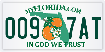 FL license plate 0097AT
