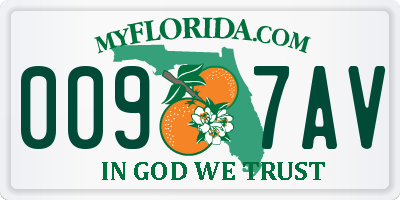 FL license plate 0097AV