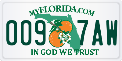FL license plate 0097AW