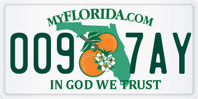 FL license plate 0097AY