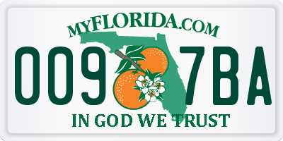 FL license plate 0097BA