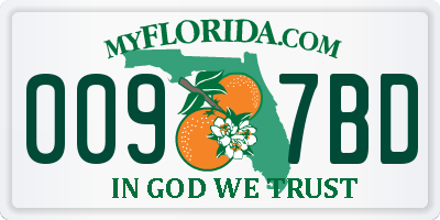 FL license plate 0097BD