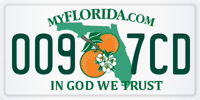 FL license plate 0097CD