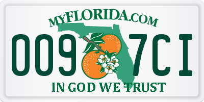 FL license plate 0097CI