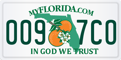 FL license plate 0097CO