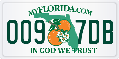 FL license plate 0097DB
