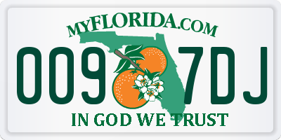FL license plate 0097DJ