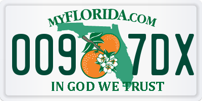 FL license plate 0097DX
