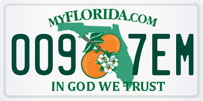 FL license plate 0097EM