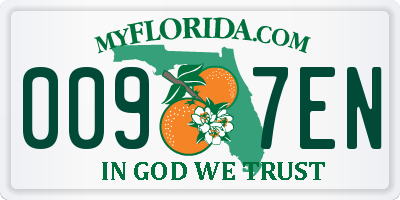 FL license plate 0097EN