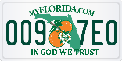FL license plate 0097EO