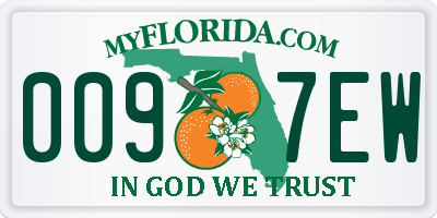 FL license plate 0097EW
