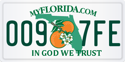 FL license plate 0097FE