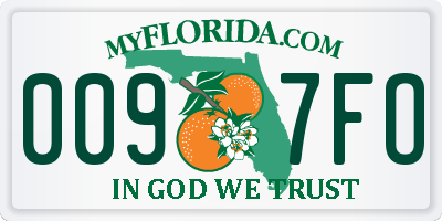 FL license plate 0097FO