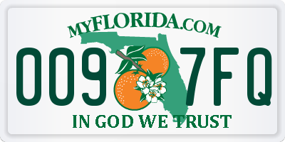 FL license plate 0097FQ