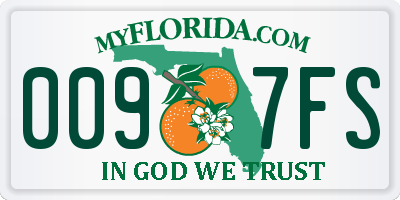 FL license plate 0097FS