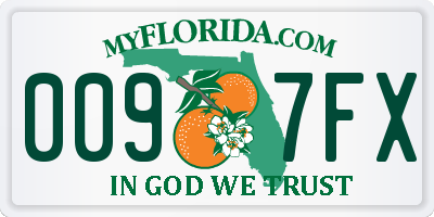 FL license plate 0097FX