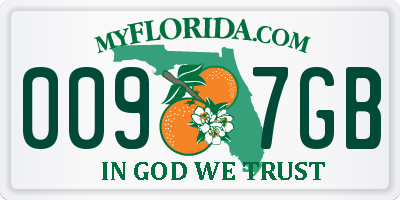 FL license plate 0097GB