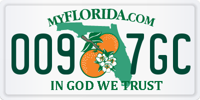 FL license plate 0097GC