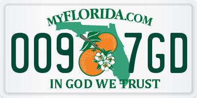 FL license plate 0097GD