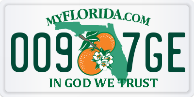 FL license plate 0097GE