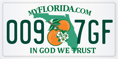 FL license plate 0097GF