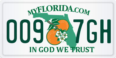 FL license plate 0097GH
