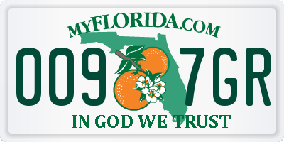 FL license plate 0097GR
