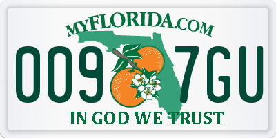 FL license plate 0097GU