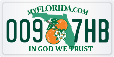 FL license plate 0097HB