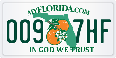 FL license plate 0097HF