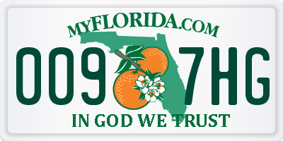 FL license plate 0097HG