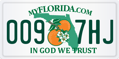 FL license plate 0097HJ