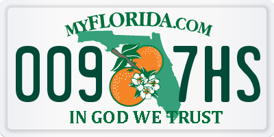 FL license plate 0097HS