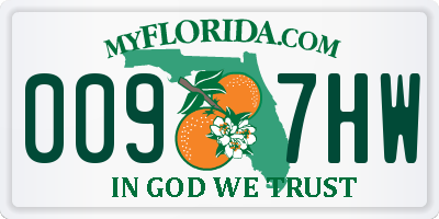 FL license plate 0097HW